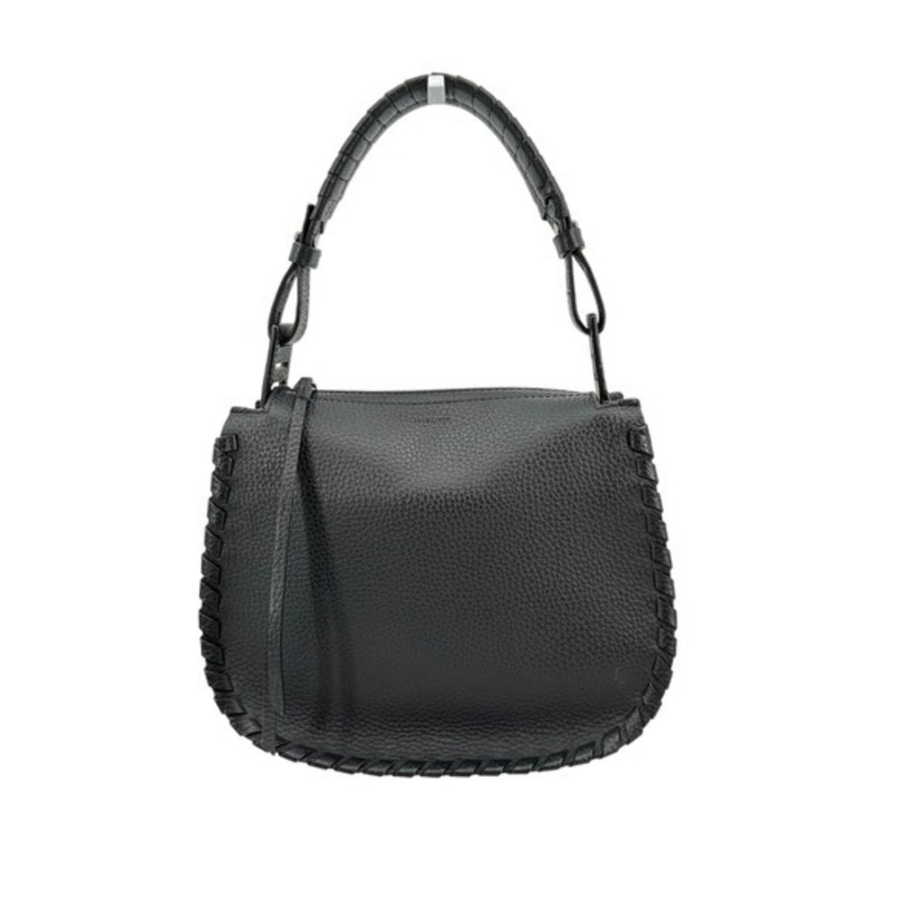 AllSaints Mori Hobo Small Leather Bag Black Whipstitch Shoulder NO STRAP